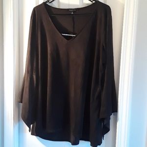 Relativity Black Tunic W/Pointed Bell Sleeves-XL